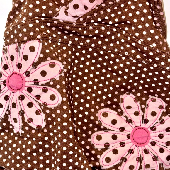 Green dog brown and pink baby bathing suit size 12 month - Picture 2 of 8